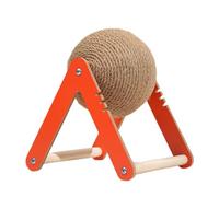 KESOTO Rascador Redondo para Gatos, Pelota para Rascar, Juguete para Escalar, Protector de Muebles, Rueda de Ejercicio con Aplicación, Orange and S