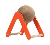 KESOTO Rascador Redondo para Gatos, Pelota para Rascar, Juguete para Escalar, Protector de Muebles, Rueda de Ejercicio con Aplicación, Orange and M