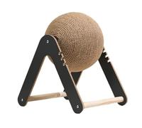 KESOTO Rascador Redondo para Gatos, Pelota para Rascar, Juguete para Escalar, Protector de Muebles, Rueda de Ejercicio con Aplicación, Black and L