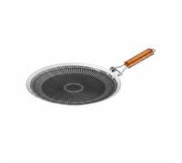 KESOTO Sartén para Parrilla Exterior de Acero Inoxidable Estructura de Cinco Base Plana para Uniforme Ideal para Cocina Reuniones al Aire Libre, 34CM, Foldable