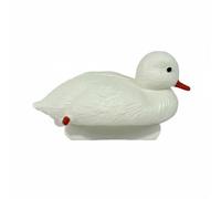 KESOTO Señuelo de Realista con Detallado Textura de Plumas Auténticas Resistencia al Agua Movimiento Natural Apto para Decoración de Jardín y, Pato Blanco Pequeño