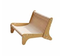 KESOTO Sofá Rascador para Gatos Cama Tumbona Rascador Mobiliario para Mascotas con Estructura de Madera y Tejido de Yute Parecido a Sofá para Adecuado para, 53.5 43.5 28cm, Sofá De Madera con Yute