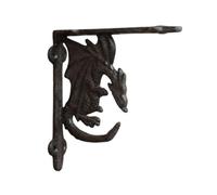 KESOTO Soporte de Estante de Pared Hierro Fundido Abrazadera Decoración Retro con Detalles Tallados Capacidad Pesada para Libros y Accesorios Adecuado para, Flying Dragon