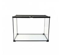 KESOTO Terrario para Reptiles de Cristal Robusto Caja Apilable con de Malla Seguro Estructura Vertical y Visión Completa Adecuado para Aficionados a Anfibios Decoración de Escritorio, 50x30x35cm