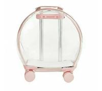 KESOTO Transportador de Mascotas en Forma de Carrito Rígido Acrílico Resistente Interior Suave Capacidad para Cómodo Ruedas Multidireccionales Adecuado para Paseos Traslados, Rosa