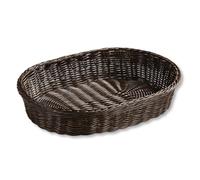 Kesper 17649 - Panera de plástico trenzado, 40 x 30 x 8 cm, color marrón y negro
