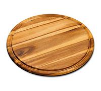 KESPER 28444 Juego de 1 platos de madera de acacia para carne, Ø 30 cm, certificado FSC, también adecuado como bandeja de pizza o tabla de cortar
