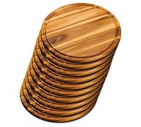 Kesper 28444 - Juego de 10 platos de carne (30 cm de diámetro, madera de acacia, con certificación FSC)