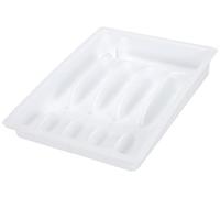 Kesper 30086 - Bandeja Extensible para cubertería (plástico, 29-50 x 38 x 6,5 cm), Color Blanco