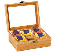 Kesper 50902 - Caja para té, bambú, 21,7 x 16 x 9 cm, Color Madera