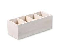Kesper 57850 - Cubertería (4 compartimentos, bambú, con certificado FSC, barnizado/portacubiertos, 35 x 12 x 14 cm), color blanco