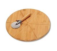 Kesper 58462 - Tabla y Cortador de Pizza (Madera de bambú, diámetro: 32 cm, Grosor: 1,5 cm)