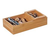Kesper 62830 Nuss - Cuenco Cuadrado (con Cascanueces, Madera, marrón, 32 x 16.5 x 3 cm
