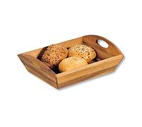 Kesper 63820-Cesta Cesta de Almacenamiento para Pan de Acacia, 31,5 x 23 x 9 cm, Madera, Marrón, 31.5 x 23 x 9 cm