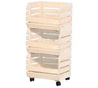 Kesper 69581 de Patatas y Fruta Horde - 58 x 80 x 34, Madera de Pino, Madera, Beige/marrón, 58 x 80 x 34 cm