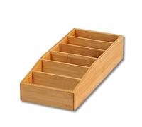 Kesper 70822 Caja de almacenamiento de bambú, marrón, 15 x 5/7 x 35 cm