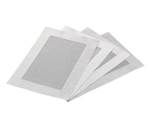 Kesper 89570 | Juego de 4 manteles Individuales en Plata con Borde 43 x 29 x 0,10 cm