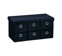 Kesper Banco con Cajas de Almacenamiento, Material: Tablero de Fibra con Certificado FSC, Dimensiones: 76 x 38 x 38 cm, Color: Negro, 15954