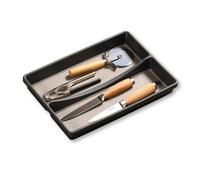 Kesper Bandeja para cubiertos - Bandeja para cubiertos para el cajón, material: plástico (PP), dimensiones: 32,5 x 23 x 4,5 cm, color: gris | 30093