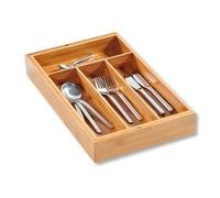 Kesper Bandeja para Cubiertos de Madera, Extensible Variable, con 4-6 separadores, Dimensiones: 6 x 43 x 26 cm, 58186