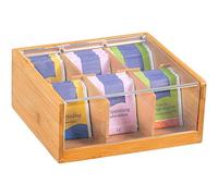 Kesper - Caja para bolsitas de té (Madera de bambú, Color marrón, 22 x 21 x 9,5 cm