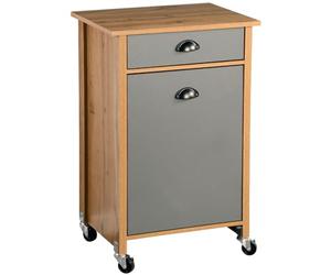 Kesper Carrito de Cocina con Sistema de separación de Basura, Material: Tablero de Fibra, Dimensiones: 50 x 79 x 37 cm, Color: marrón, Gris | 25528 13