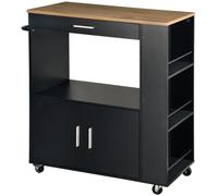 Kesper | Carro de Cocina, Material: Tablero de Fibra con Certificado FSC, Dimensiones: 75 x 88 x 40 cm, Color: naur/Negro | 25892 13