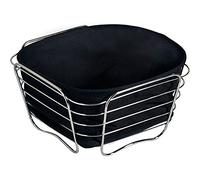 Kesper - Cesta para Pan y Fruta, Cromo, Cromado, Negro, 21 x 21 x 11 cm