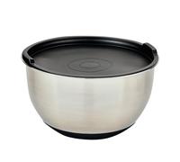 Kesper Cuenco para mezclar con tapa, material: acero inoxidable, plástico, silicona, dimensiones: Ø 26 cm, altura: 15 cm, color: plata, negro | 90896
