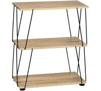 Kesper Estantería con 3 estantes, Aspecto de Madera, 61,5 x 31,5 x 71 cm, Tablero de Fibra con Certificado FSC, Estructura metálica Negra, estantería de pie, estantería para Libros, diseño Moderno