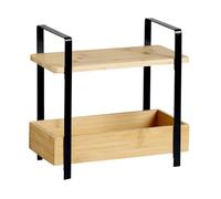 KESPER | Estantería de cocina de 2 niveles, material: bambú con certificado FSC® (FSC® C014021) y metal, tamaño: 30 x 14 x 30 cm, color: natural, negro | 58810