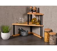 Kesper Estantería esquinera de Cocina con 2 Niveles, Material: bambú, Dimensiones: 52 x 39 x 29,5 cm, Color: Natural, Negro | 58808