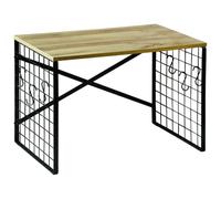 Kesper | Estantería para microondas, Material: decoración de Roble/Metal, Dimensiones: 52 x 32,5 x 36,5 cm, Color: Negro/Natural | 27831