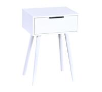 Kesper | Mesita de Noche, Material: Tablero de Fibra con Certificado FSC, tamaño: 40 x 30 x 59 cm, Color: Blanco | 15970