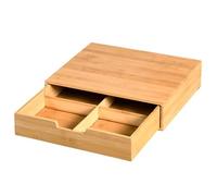 Kesper Organizador de cápsulas de café y té de bambú con cajón, 34 x 31 x 8 cm, ahorra espacio y elegante, 58952
