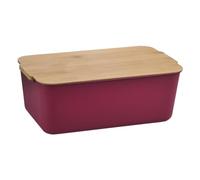KESPER | Panera, color: baya, material: plástico (PP), tapa de bambú certificado FSC® (FSC® C014021), con tabla de cortar extraíble y reversible, dimensiones: 31 x 18,5 x 12 cm | 58453