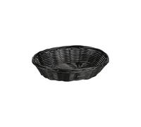 Kesper Panera de mimbre de plástico, apta para lavavajillas, resistente al agua, dimensiones: diámetro 24 x 20 cm, altura 6 cm, color: negro, 17623