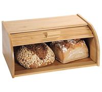 Kesper Panera grande de bambú con solapa enrollable 40 x 27 x 17 cm, caja de almacenamiento para pan, FSC
