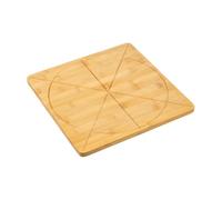 Kesper | Plato para pizza, material: bambú, certificado FSC®, con ranuras de corte, utilizable por ambos lados, 33 x 33 x 1,6 cm, tabla para pizza y bandeja para servir, color: marrón natural, 58467