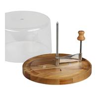 Kesper Rallador de queso con tapa de madera de acacia certificada FSC, diámetro de 21,7 cm, perfecto para queso Tête de Moine