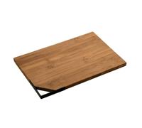 KESPER Tabla de cortar con asa, material: bambú, metal, tamaño: 38 x 25 x 1,6 cm, color: marrón, negro | 59370