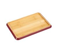 KESPER | Tabla de Servir | Material: Bambú - Certificado FSC® | con Aceite BIOFA | Dimensiones: 30, 5 x 20 x 2 cm | Color: Marrón con Borde de Color Bayas | Bandeja de Madera | 58370