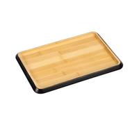 Kesper | Tabla de Servir | Material: Bambú - Certificado FSC® | con Aceite BIOFA | Dimensiones: 30, 5 x 20 x 2 cm | Color: Marrón con Borde Negro | Bandeja de Madera | 58370