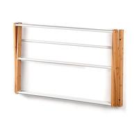 KESPER Tendedero de pared plegable de bambú y metal/tendedero