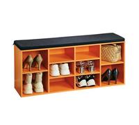 Kesper Zapatero con cojín de Asiento de Tablero de partículas, Color Naranja, Negro, 15985 13