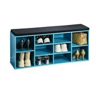 Kesper Zapatero con cojín de Asiento Fabricado en Madera aglomerada, 103,5 x 48 x 29,5 cm, Color Turquesa y Negro 15981 13