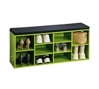 Kesper Zapatero con cojín de Asiento, Material: Tablero de partículas, funeado, Dimensiones: 103,5 x 48 x 29,5 cm, Color: Verde, Negro | 15982 13