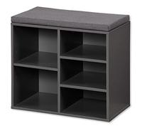 Kesper Zapatero con cojín, Material: Tablero de Fibra, tamaño: 51,5 x 48 x 29,5 cm, Color Blanco 15913