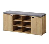 Kesper Zapatero con cojín, Material: Tablero de partículas, Dimensiones: 103 x 48 x 30,5 cm, Color: marrón | 15928 13