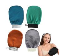 Kessa Exfoliating Glove, Kessa Glove, Zawina Morocco Exfoliating Glove, Exfoliating Gloves for Shower Reusable, Deep Exfoliating Gloves Dead Skin Remover, Double-Sided (4pcs-c)